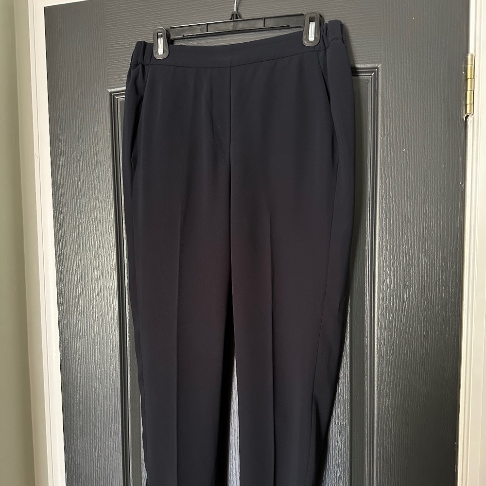 Navy relaxed fit pull-on crepe ankle-length trousers J.Crew | Size 6